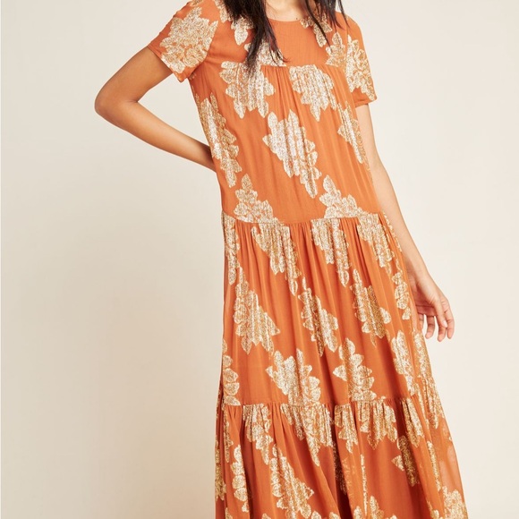 Anthropologie Jacosta Tiered Maxi Dress Small NWT Slight Flaw - Picture 3 of 12